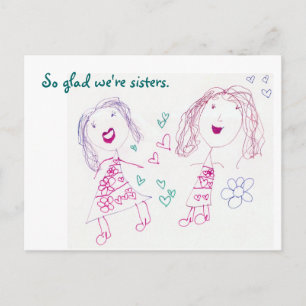 So froh, dass wir Schwestern sind, Postcard Postkarte