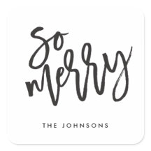 So fröhlich moderne Kalligrafie Holiday Sticker