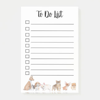 So führen Sie eine Liste für das Hunde-Theme aus Post-it Klebezettel