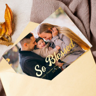 So gesegnet - Erntedank Family Foto Folien Feiertagskarte
