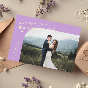 So gesegnete Zitronen-Wisteria-Hochzeitsfoto Dankeskarte