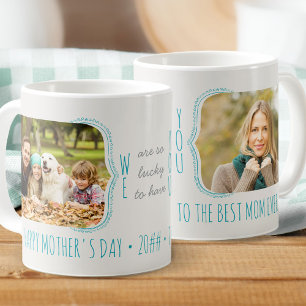 So Glücklich, dich zu haben 2 Foto Editierbare Gel Kaffeetasse