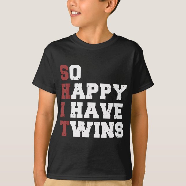 So glücklich ich habe Twins Funny 2022 Eltern Mama T-Shirt (Vorderseite)