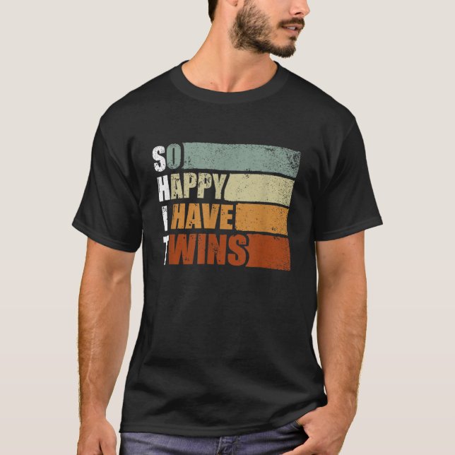 So glücklich ich habe Zwillinge - lustige Eltern M T-Shirt (Vorderseite)