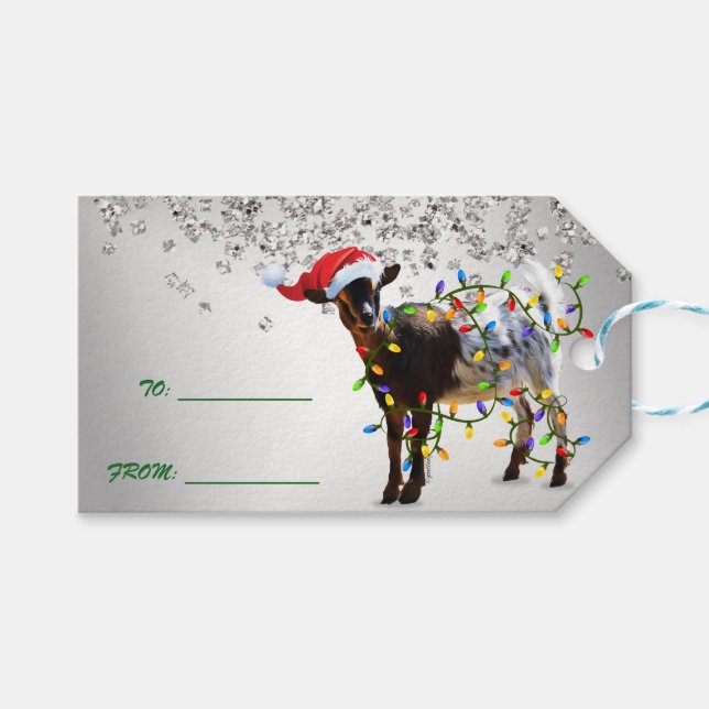 So gute Weihnachtsziege Geschenketiketten Geschenkanhänger (Vorderseite (Horizontal))