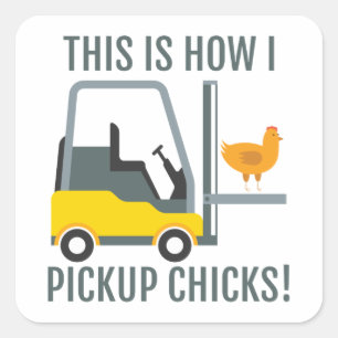 So habe ich Lieferwagen Chicks Funny Gabelstapler Quadratischer Aufkleber