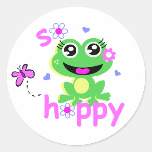 so hoppen Froschcreme.ai Runder Aufkleber