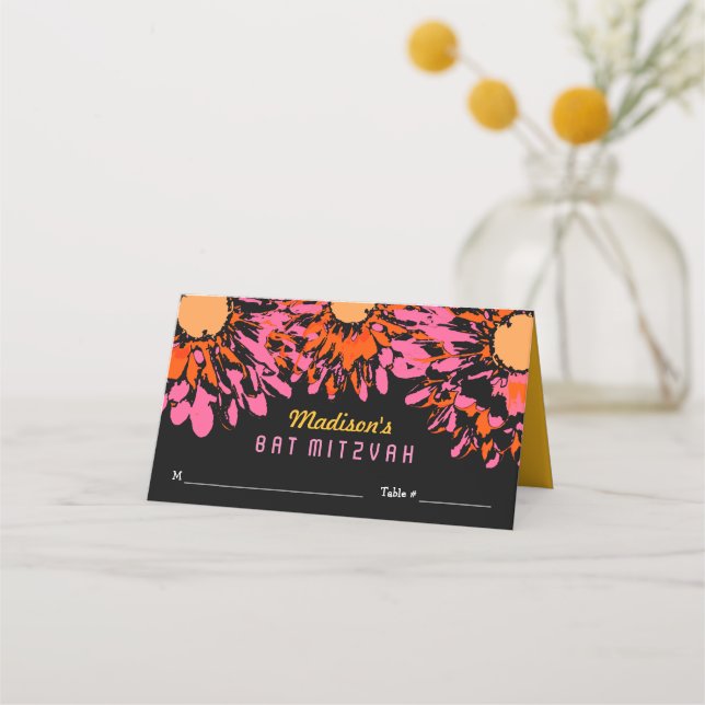 SO HÜBSCHE FRÜHSTÜCKSBAT Mitzvah SitzplatzEscortka Platzkarte (Vorderseite)