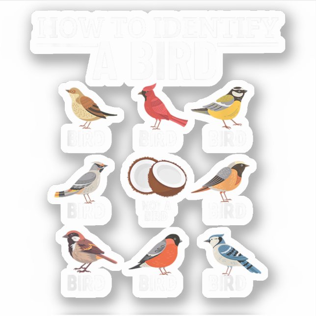 So identifizieren Sie einen Vogel-Funny-Bird-Watch Aufkleber (Vorderseite)