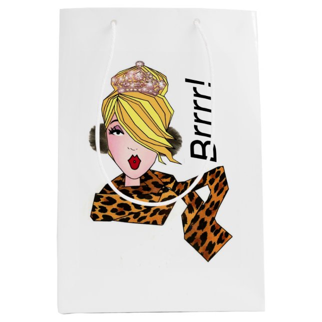 "So kalt, dass mein Tiara Eiskeln bildet!" Diva Mittlere Geschenktüte (Vorderseite)