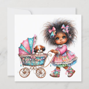 SO Kostbares Baby Buggy Thema Einladung