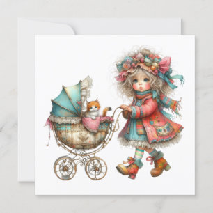 SO Kostbares Baby Buggy Thema Einladung