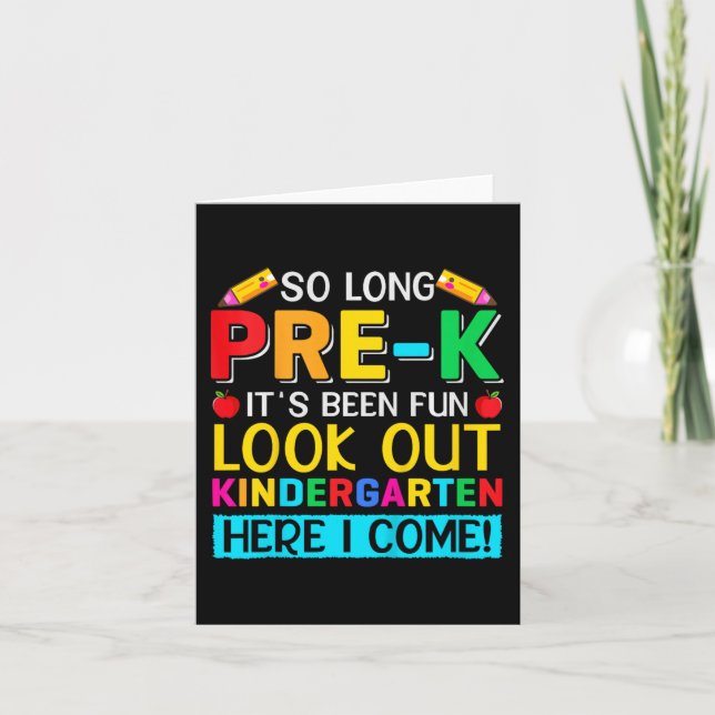 So lange Pre K Kindergarten hier Graduierte letzte Karte (Vorderseite)