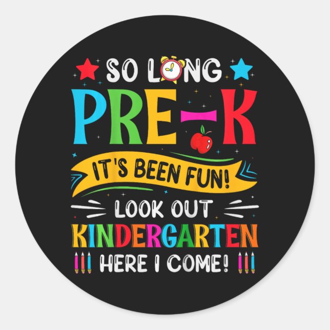 So lange Pre K Kindergarten hier Graduierte letzte Runder Aufkleber (Vorderseite)