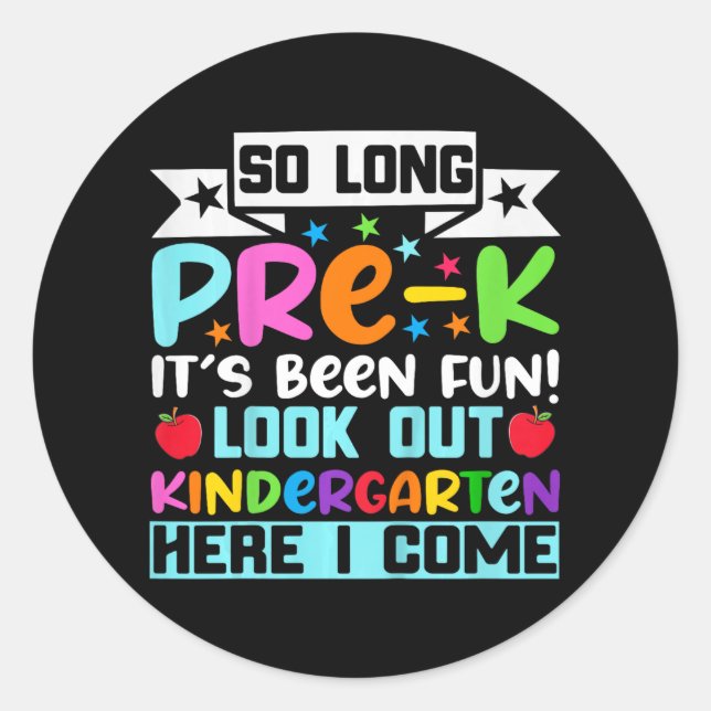 So lange Pre K Kindergarten hier Graduierte letzte Runder Aufkleber (Vorderseite)