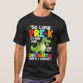 So lange Pre-K Kindergarten hier komme ich Dinosau T-Shirt