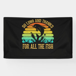 So lange und vielen Dank für alle Fische Vintag Banner