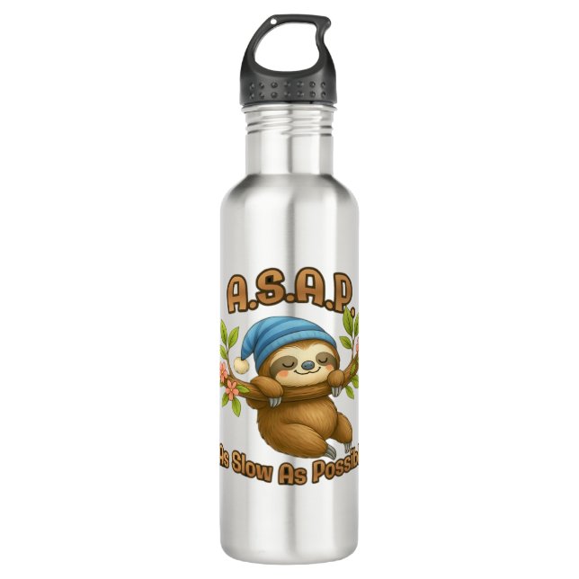 So langsam wie möglich - Niedlicher Sloth ASAP Cla Edelstahlflasche (Vorderseite)