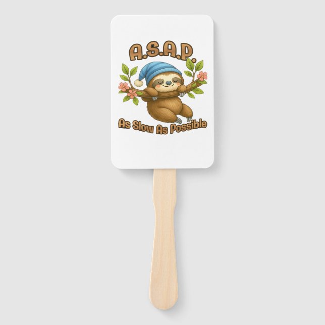 So langsam wie möglich - Niedlicher Sloth ASAP Cla Fächer (Vorderseite)