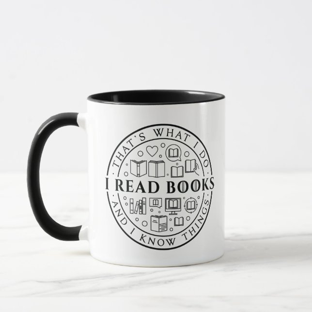 So lese ich Bücher und ich weiß Dinge Tasse (Links)