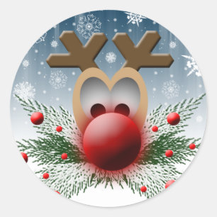 So leuchtet es Weihnachts-Reindeer Weihnachten Wei Runder Aufkleber