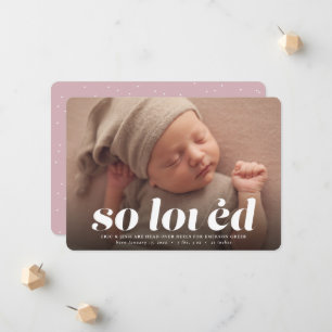 So liebte Valentinstag Foto rosa Geburt Ankündigung