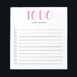 So listen Sie fett gedrucktes Skript mit rosa Note Notizblock<br><div class="desc">Einfache Liste mit Ihrem Namen und fett formatierten Skript.</div>