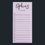 So listen Sie Hearts als Pinsel Lila auf Magnetischer Notizblock<br><div class="desc">Einfache Aufgabenliste enthält den Namen der Pinselstriche.</div>