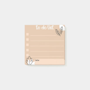 So listen Sie mit Blumendesign-Stil auf Post-it Klebezettel