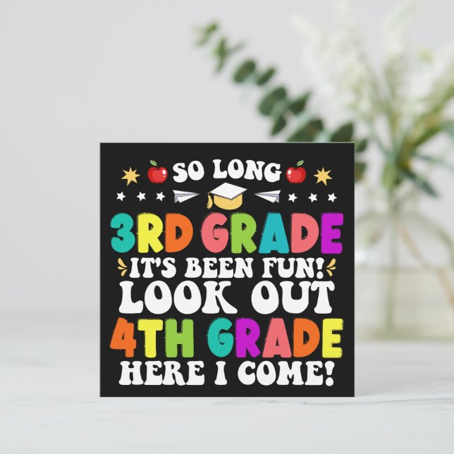 So Long 3 Grade Look Out 4. Grade Abschluss Ankündigung (Stehend Vorderseite)