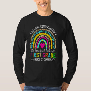 So Long Kindergarten 1. Klasse Rainbow Leopard Gra T-Shirt