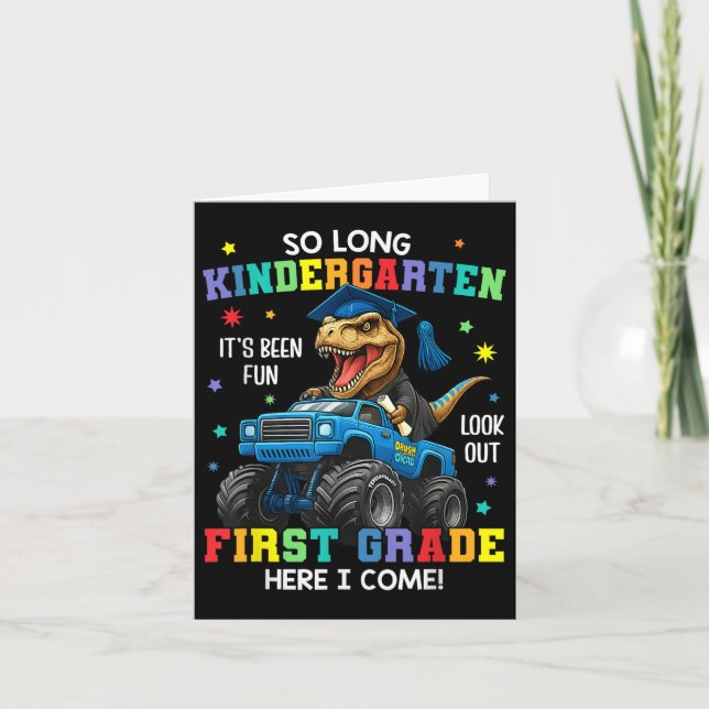 So Long Kindergarten Abschluss Cl 2025 Dinosaur K Karte (Vorderseite)