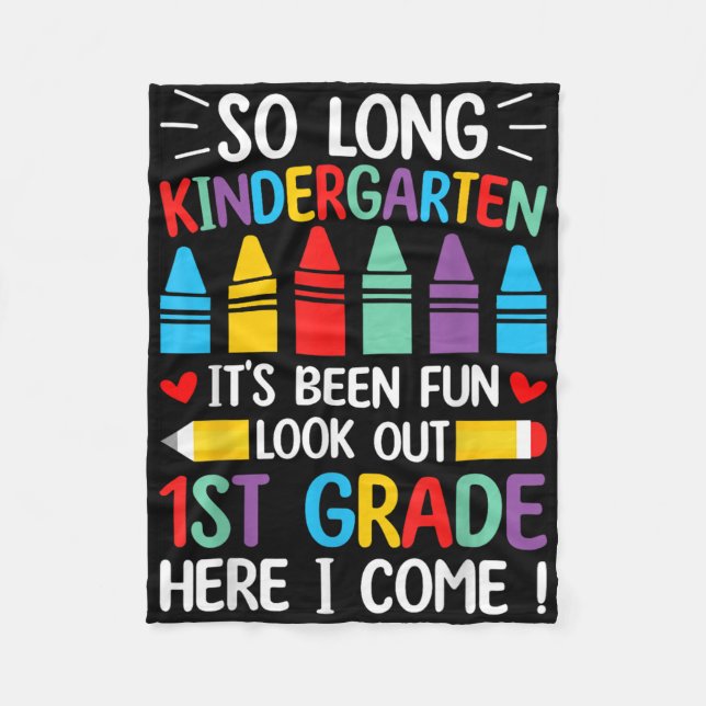 So Long Kindergarten Abschluss Erste Klasse hier I Fleecedecke (Vorderseite)