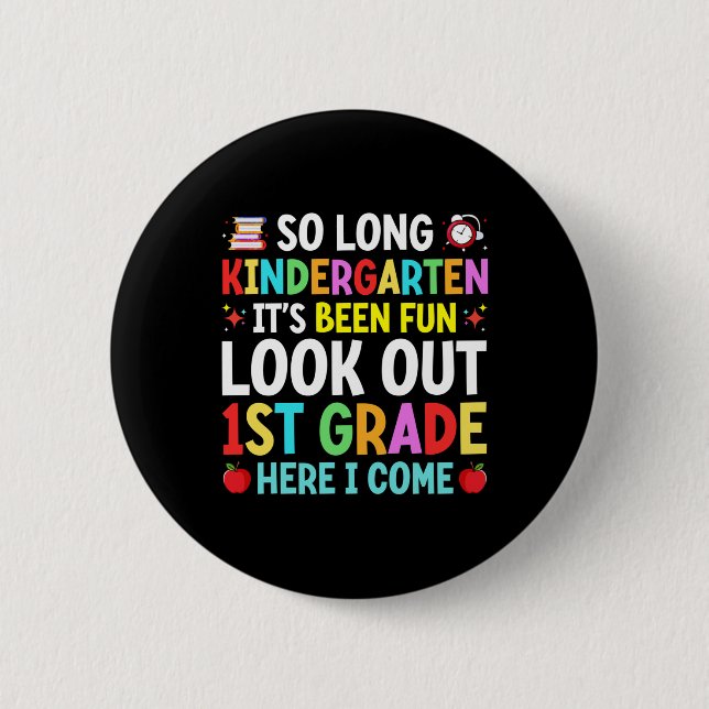 So Long Kindergarten Abschluss Graduate Teacher K Button (Vorderseite)