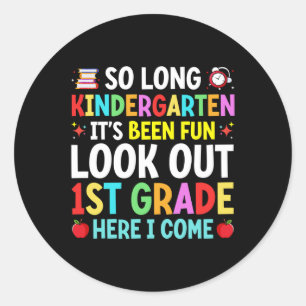 So Long Kindergarten Abschluss Graduate Teacher K Runder Aufkleber