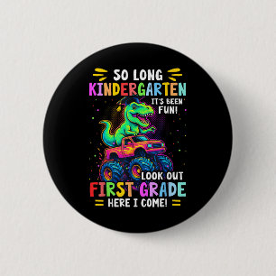 So Long Kindergarten Abschluss Monster Truck Dino Button