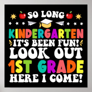So Long Kindergarten Ausblick 1. Grad Funny Grad Poster