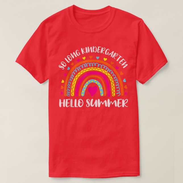 So Long Kindergarten Hallo Sommerlehrer Schüler  T-Shirt (Design vorne)