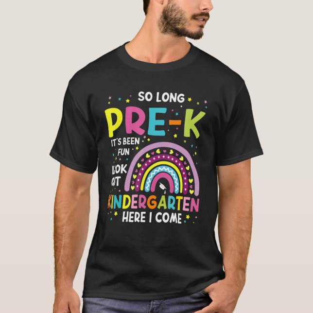 So Long Pre K Kindergarten Here I Come Rainbow Gra T-Shirt (Vorderseite)