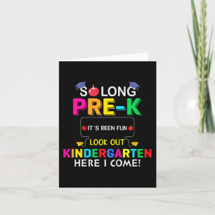 So Long Pre K Kindergarten Hier Abschluss Letzter Karte