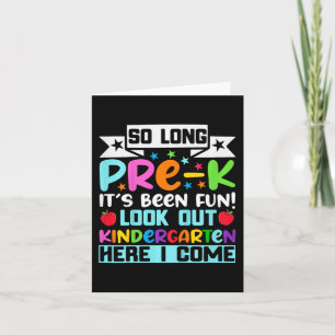 So Long Pre K Kindergarten Hier Abschluss Letzter Karte
