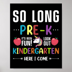 So Long Pre-K Kindergarten jetzt komme ich Pre-k Poster