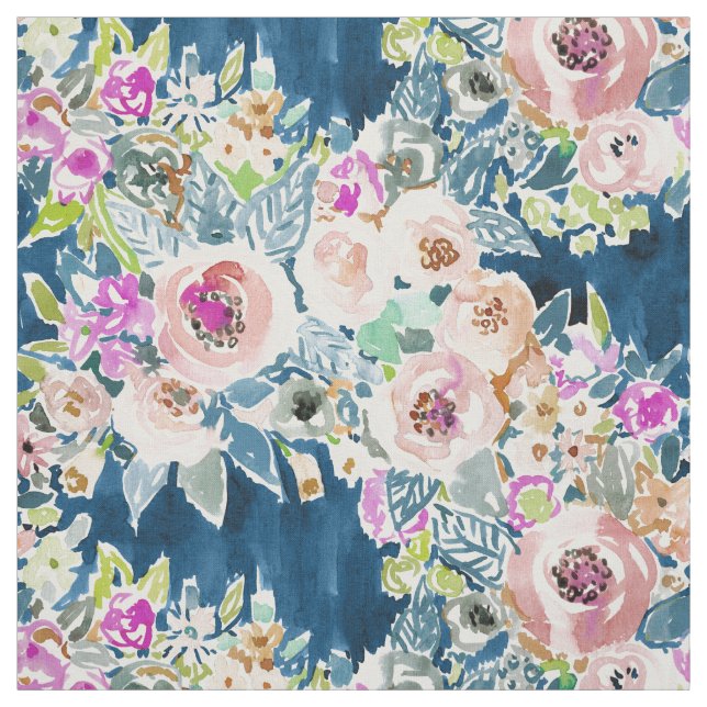 SO LUSCIOUS bunte Marine Boho Blumenmuster Stoff (Muster)