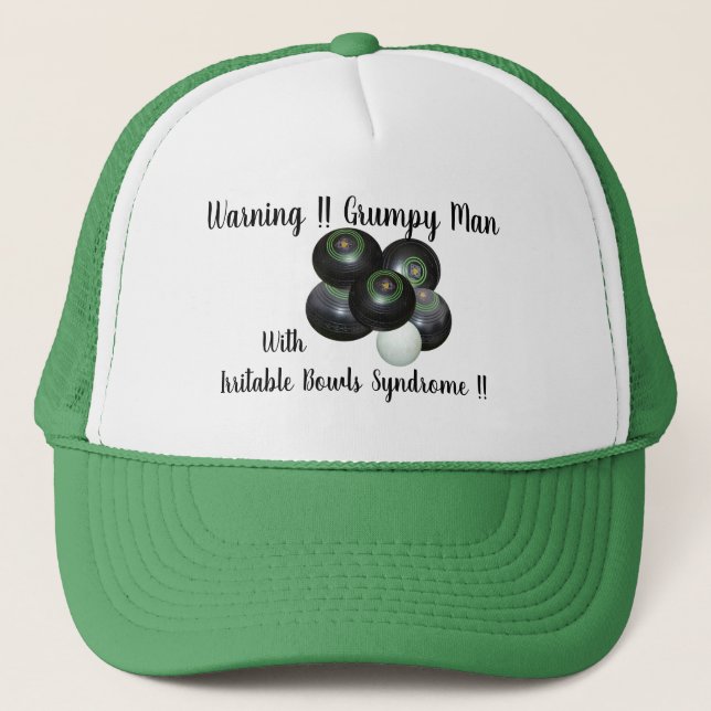 So lustig irritable Lawn Bowls Man, Truckerkappe (Vorderseite)