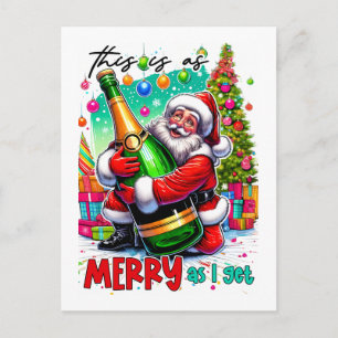 So lustig wird's bei mir – Weihnachtsmann mit Cham Postkarte