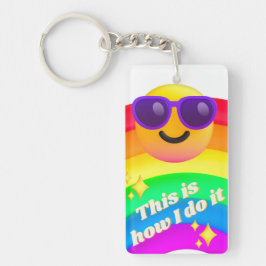 so mache ich es coolen Emoji Regenbogen Schlüsselanhänger