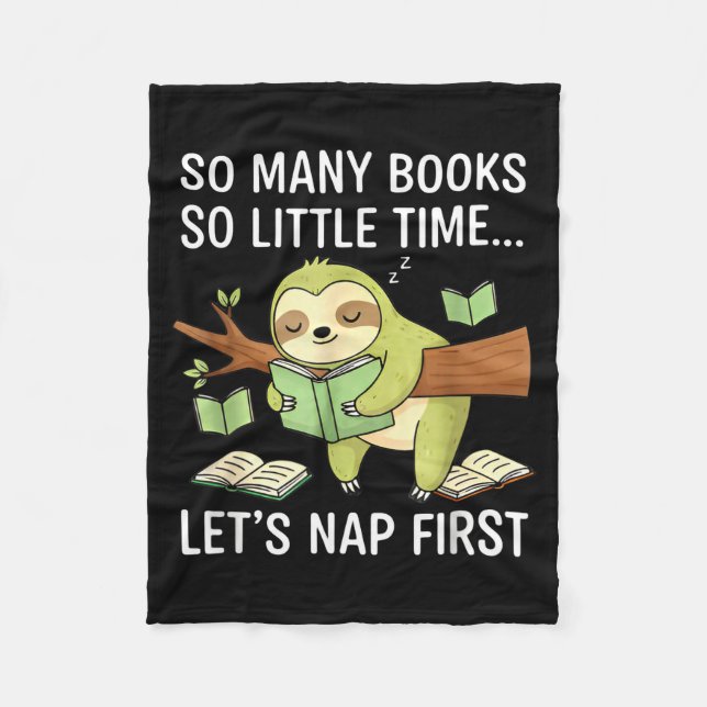 So Many Books Little Time Nap First Sloth  Fleecedecke (Vorderseite)
