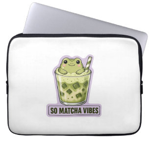 So Matcha Vibes Cute Kawaii Frosch Meme Laptopschutzhülle