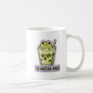 So Matcha Vibes Süßer Kawaii-Frosch-Meme Kaffeetasse