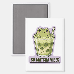 So Matcha Vibes Süßer Kawaii-Frosch-Meme Magnet